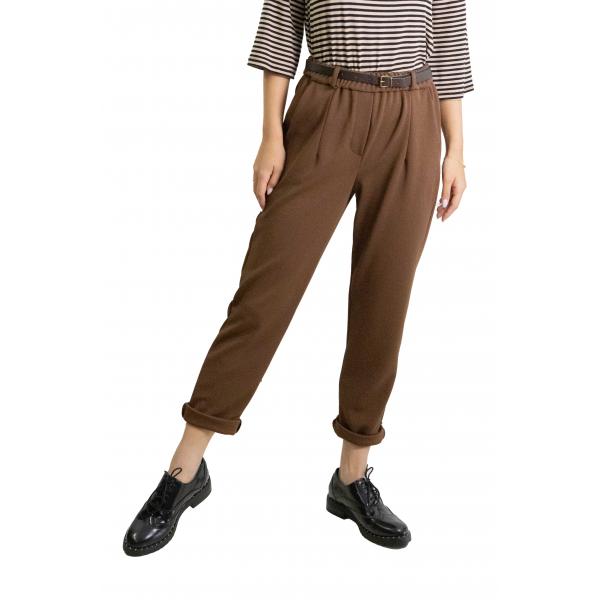 Pantalone tinta unita con cintura